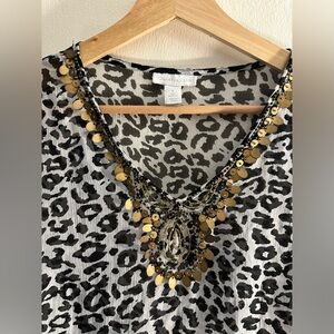 Vintage Charter Club Leopard Print Sheer Top 4